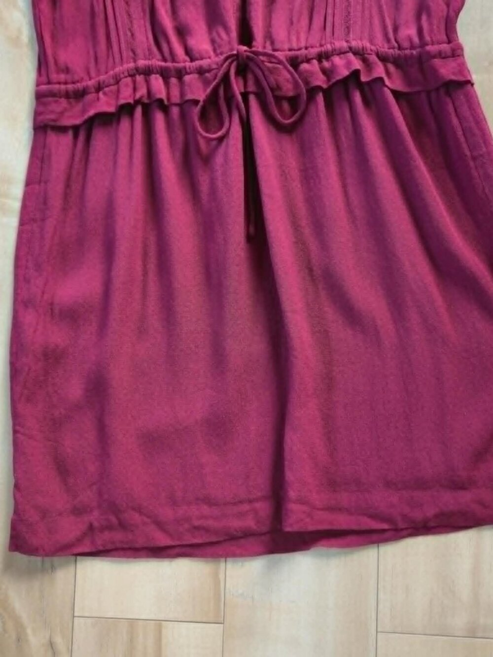 French Comptoir des Cotonniers Burgundy Boho Midi Dress XS 100% Viscose - Picture 13 of 16